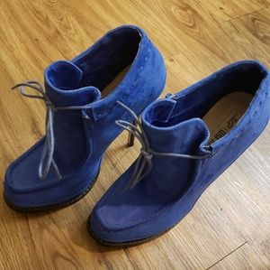 Women's blue suede boots